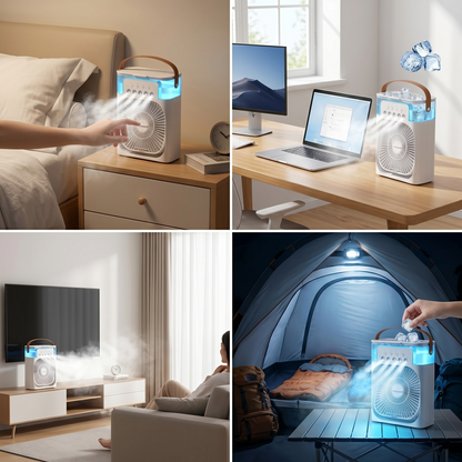 Ventilateur Climatiseur 3 en 1 Humidificateur - Canicule été